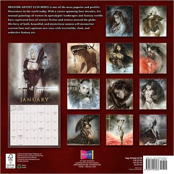 The Fantasy Art of Royo, 2026 Wall Calendar
