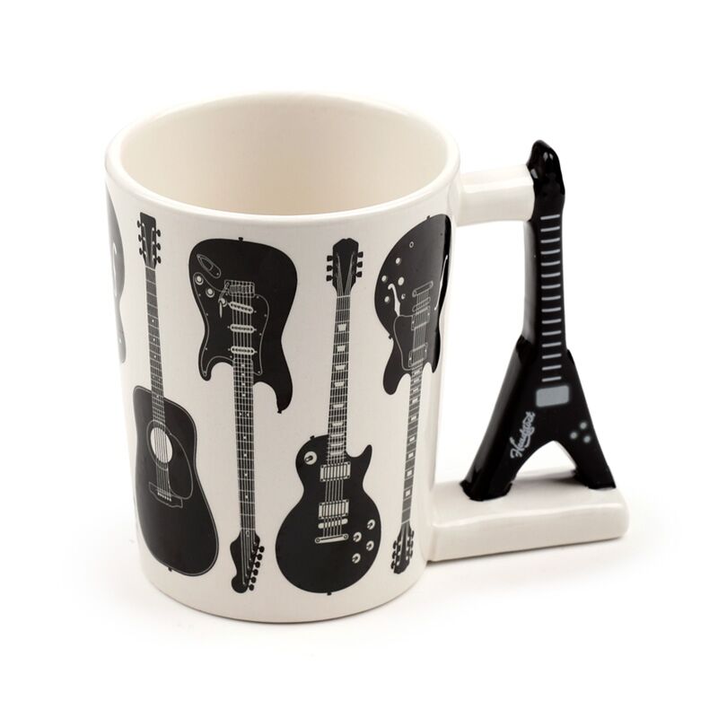 Headstock Guitar Rock Guitar Ceramic Shaped Handle Mug