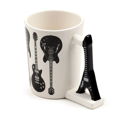 Headstock Guitar Rock Guitar Ceramic Shaped Handle Mug