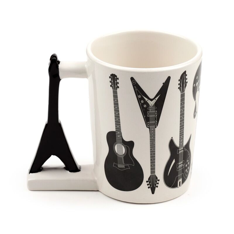 Headstock Guitar Rock Guitar Ceramic Shaped Handle Mug