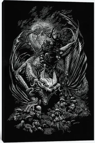 Death Dragon af Stanley Morrison, lærredstryk