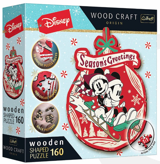 Disney's Christmas Mickey Mouse - Wood Craft 160 Piece Wooden Puzzle
