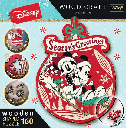 Disney's Christmas Mickey Mouse - Wood Craft 160 Piece Wooden Puzzle