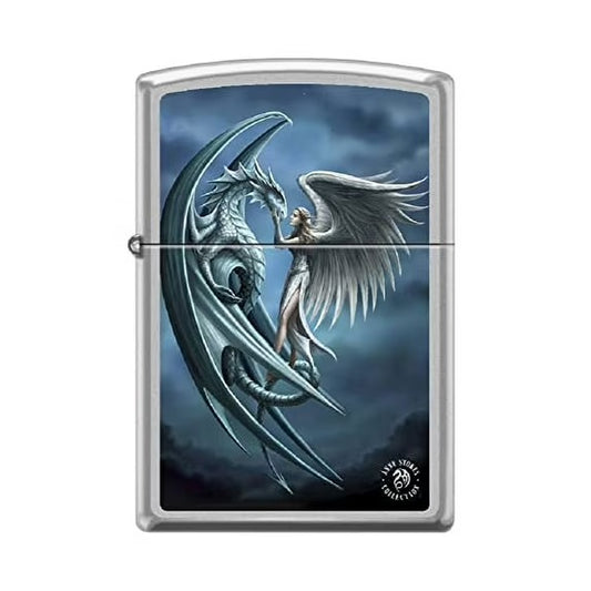 Zippo Lighter: Silverback by Anne Stokes, Street Chrome