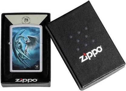Zippo Lighter: Silverback by Anne Stokes, Street Chrome