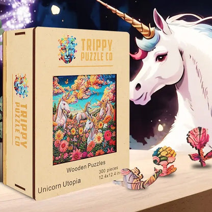 Unicorn Utopia Wood 300 Piece Jigsaw Puzzle