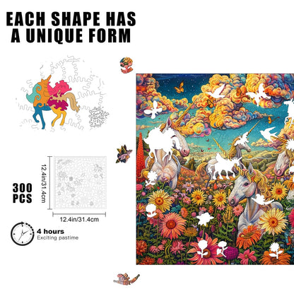 Unicorn Utopia Wood 300 Piece Jigsaw Puzzle