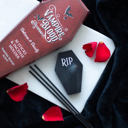 Black Rose - Stick Incense with Coffin Holder Set