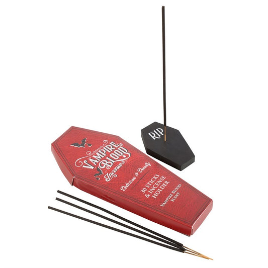 Black Rose - Stick Incense with Coffin Holder Set