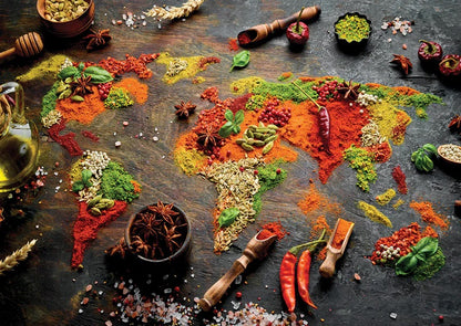 World Map in Spices by Enjoy Puzzles, 1000 Piece Puzzle