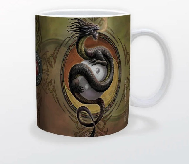 Yin Yang Dragon by Anne Stokes, Mug