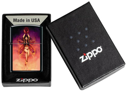 Fire Fairy by Ed Beard Jr, Black Matte Zippo