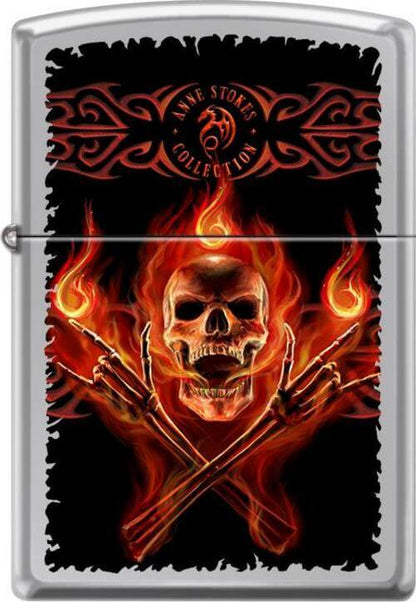 Anne Stokes, On Fire High Polish Chrome Zippo