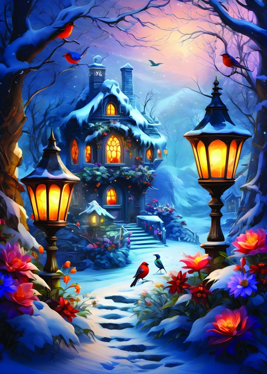 Enchanted Wintery Scene from 123RF, 500 Piece Puzzle