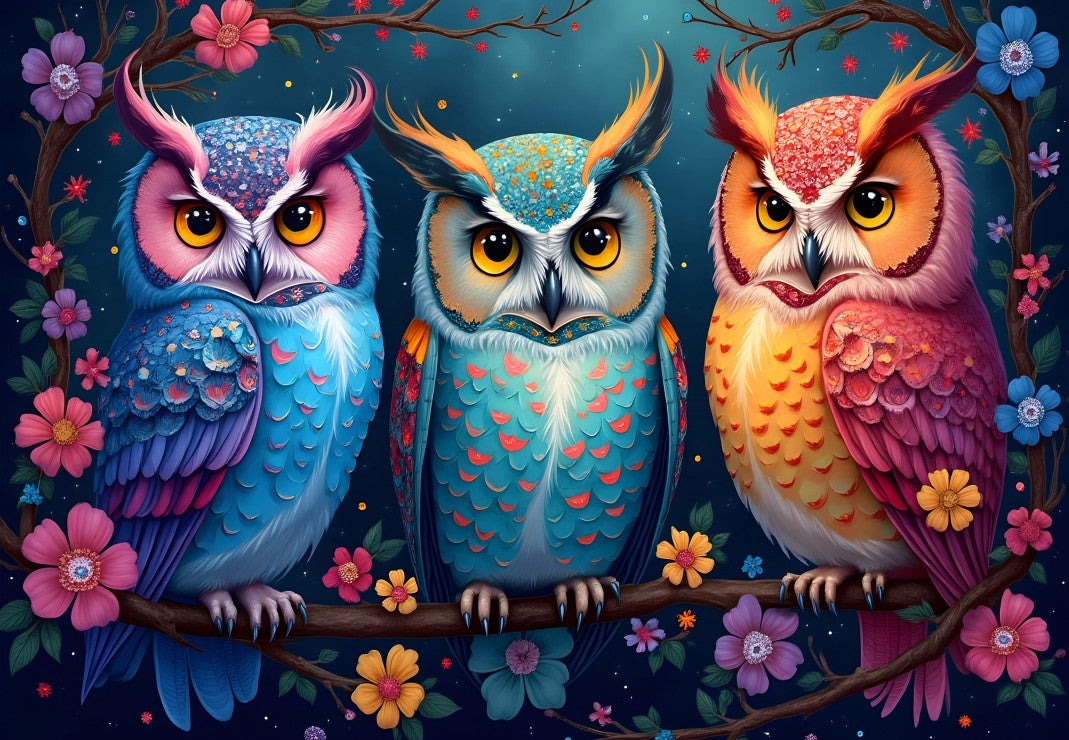 Owls and Enchanted Night from 123RF, 1000 Piece Puzzle
