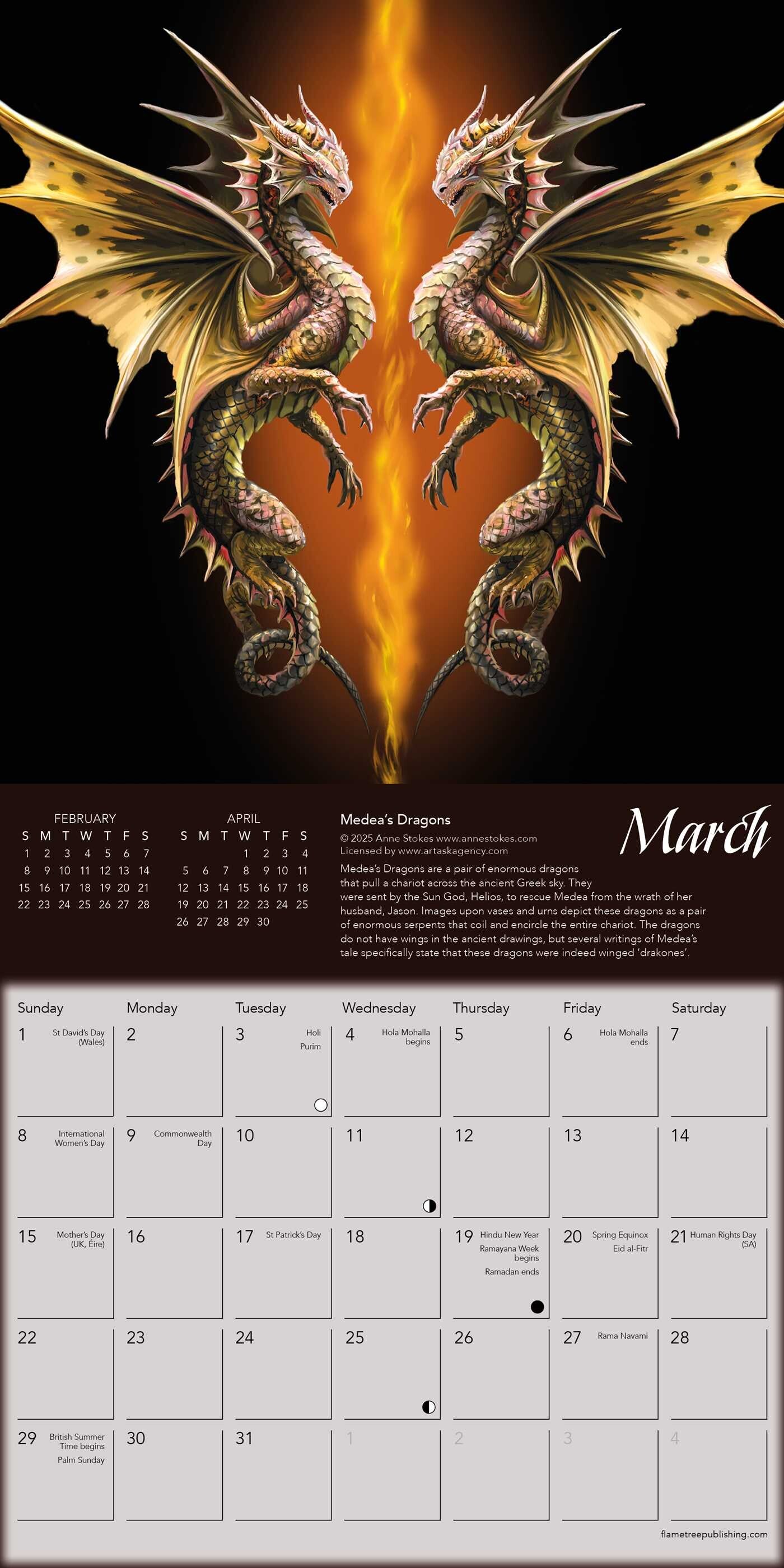 Anne Stokes: Dragon Legends of the World Mini Wall calendar 2026 (Art Calendar)