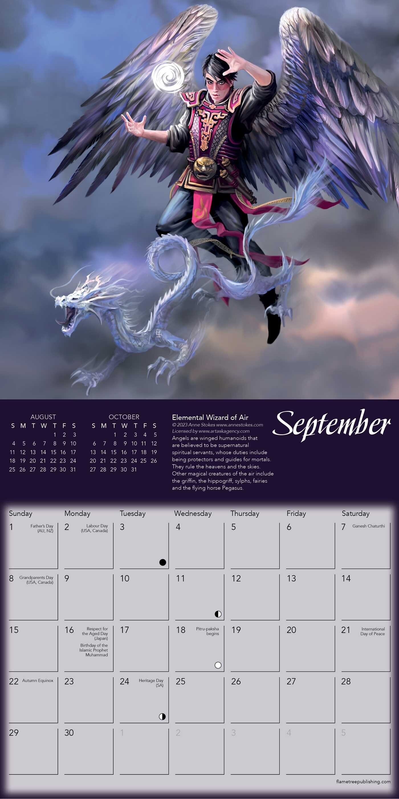 Anne Stokes: Elemental Magic Mini Wandkalender 2024 (Kunstkalender)