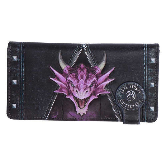 Unzipped Dragon Embossed Purse by Anne Stokes