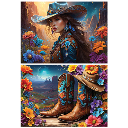 Cowgirl and Boots - Far West Collection from 123RF, 2 x 500 Piece Puzzles