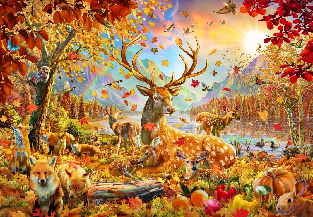 Animals In the Fall by Adrian Chesterman, 1000 Piece Puzzle