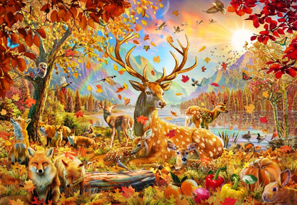 Animals In the Fall by Adrian Chesterman, 1000 Piece Puzzle