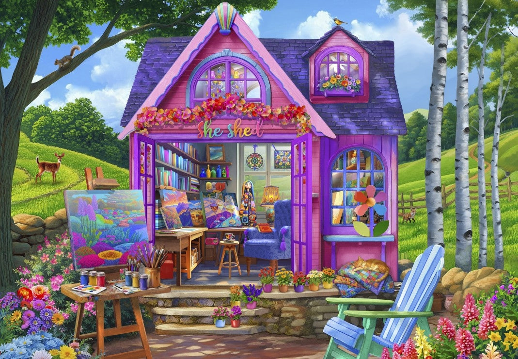 She Shed Studio by Bigelow Illustrations, 1000 Piece Puzzle