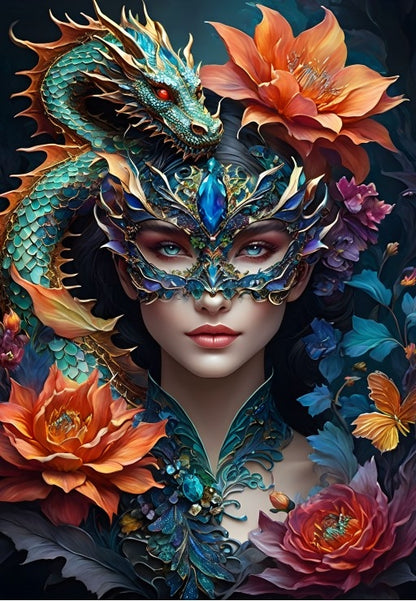 Lady with a Dragon from 123RF, 1000 Piece Puzzle