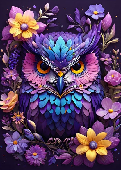 Flowers & Owl from 123RF, 300 Piece Puzzle