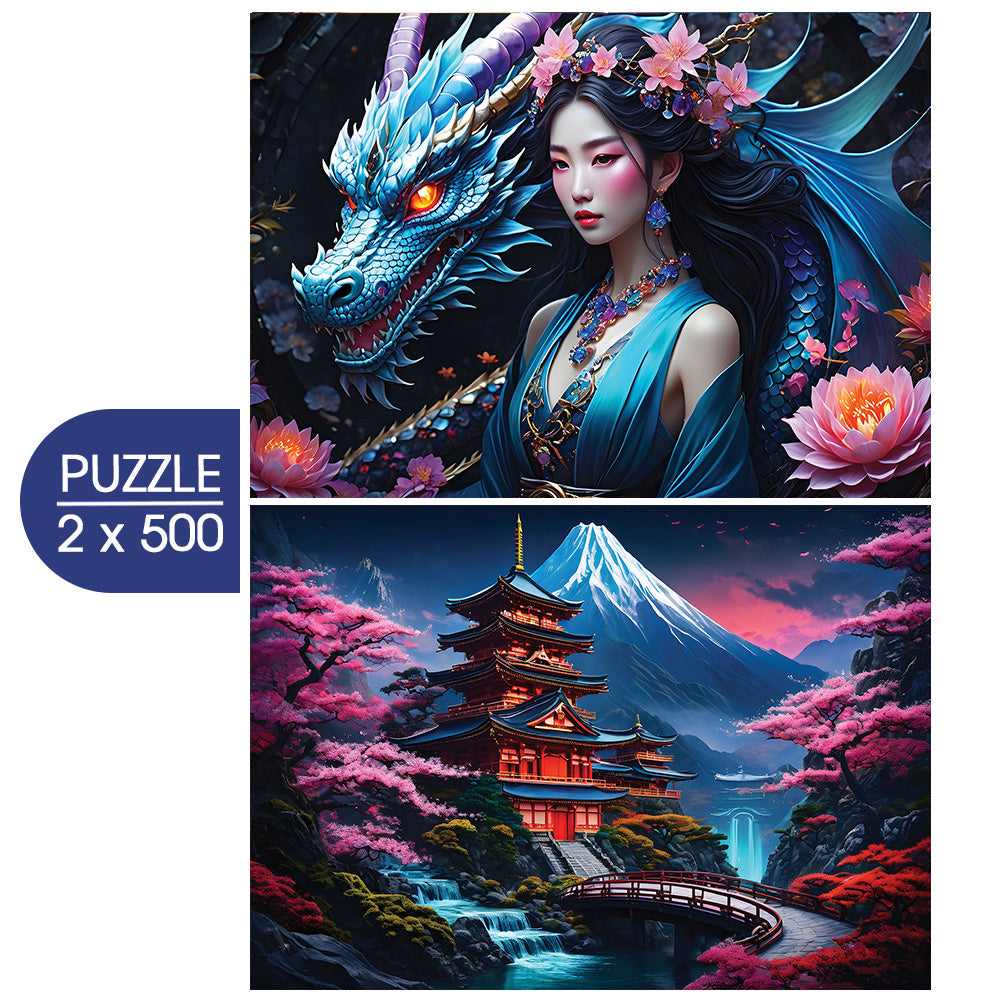 Japan Spirit - Asia Collection, 2 x 500 Piece Puzzles