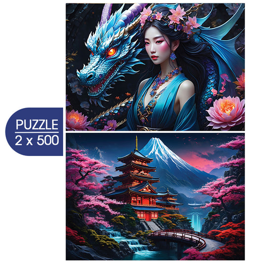 Japan Spirit - Asia Collection, 2 x 500 Piece Puzzles