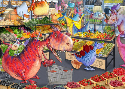 Shopping with Dinosaurs by Francois Ruyer, 1500 Piece Puzzle
