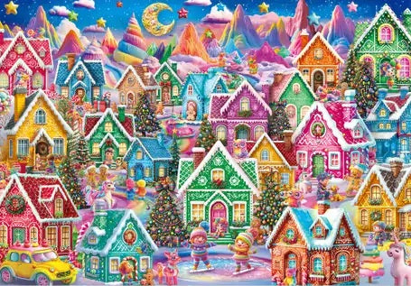Gingerbread Village Holiday, 1000 Piece Puzzle