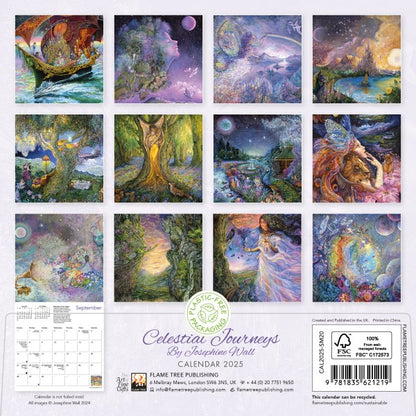 Celestial Journeys by Josephine Wall Mini Wall Calendar 2025 (Art Calendar)