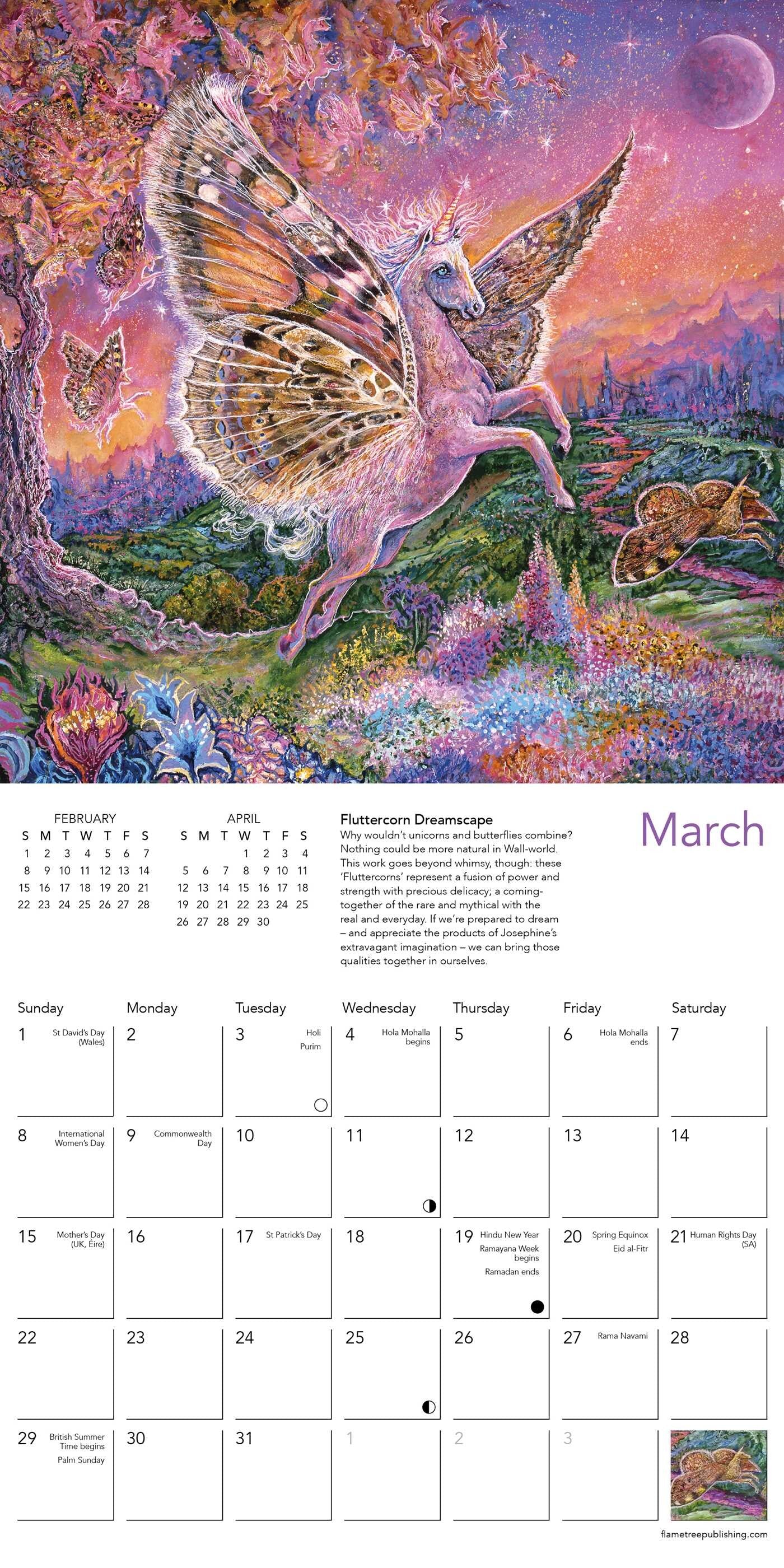 Celestial Journeys by Josephine Wall Mini Wall Calendar 2026 (Art Calendar)