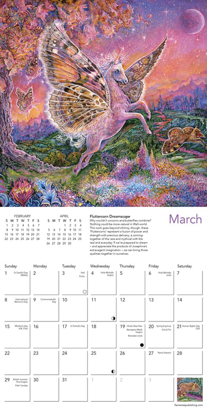 Celestial Journeys by Josephine Wall Mini Wall Calendar 2026 (Art Calendar)
