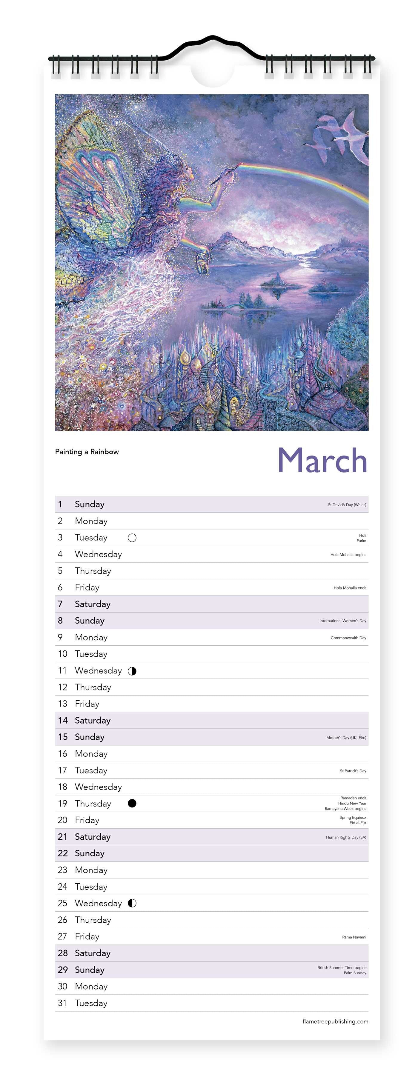 Celestial Journeys by Josephine Wall Slim Calendar 2026 (Art Calendar)
