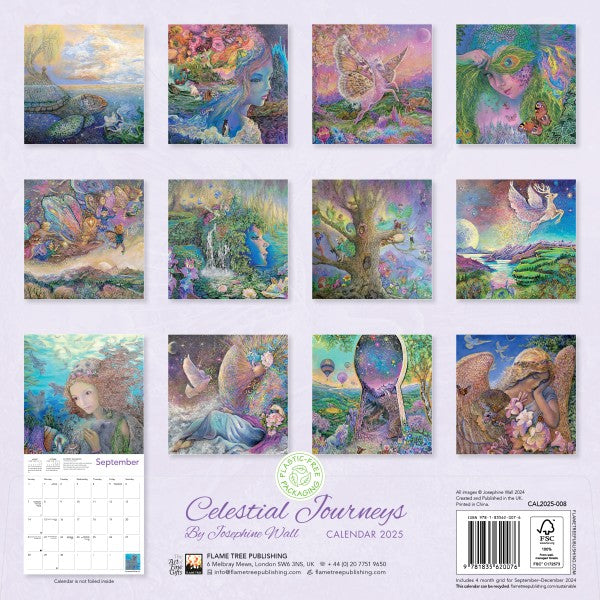 Celestial Journeys by Josephine Wall, Wall Calendar 2025 (Art Calendar)