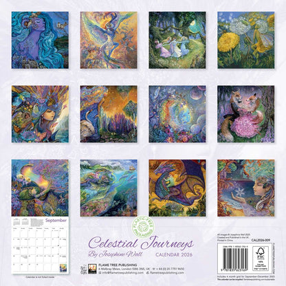 Celestial Journeys by Josephine Wall Wall Calendar 2026 (Art Calendar)