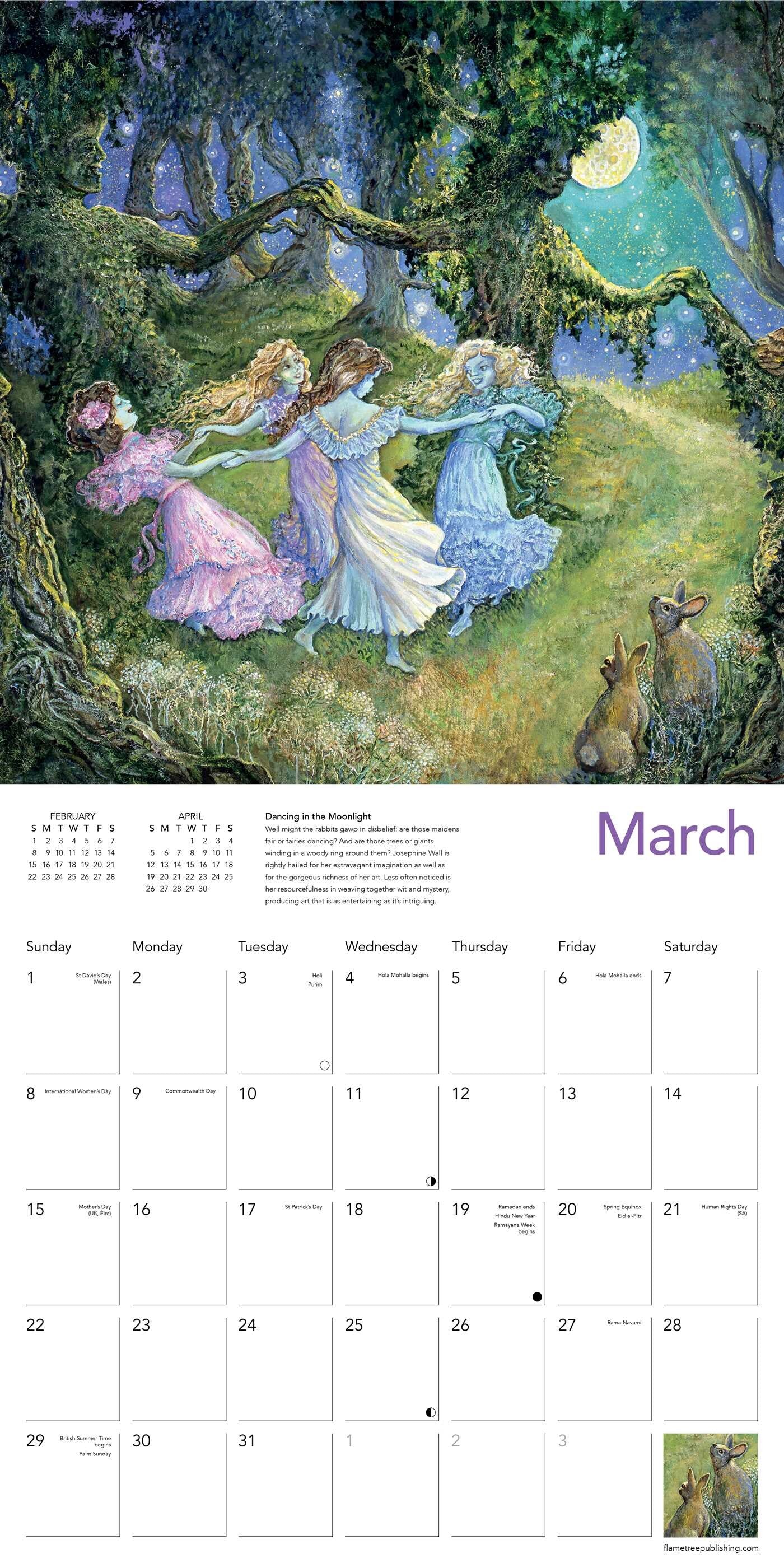 Celestial Journeys by Josephine Wall Wall Calendar 2026 (Art Calendar)