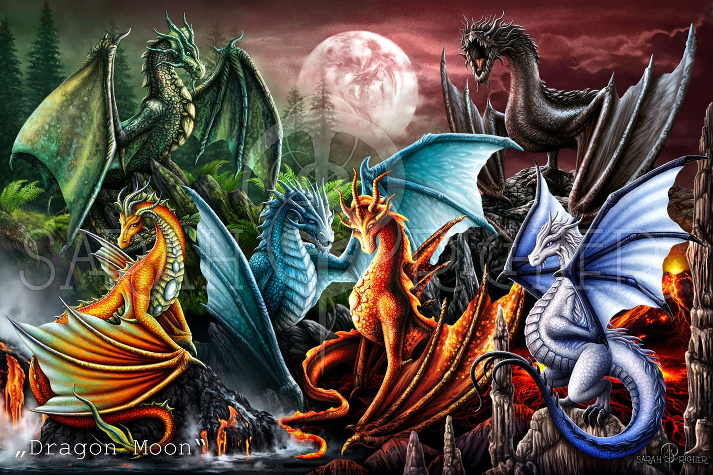 Dragon Moon Family by Sarah Richter, 1000 Piece Puzzle