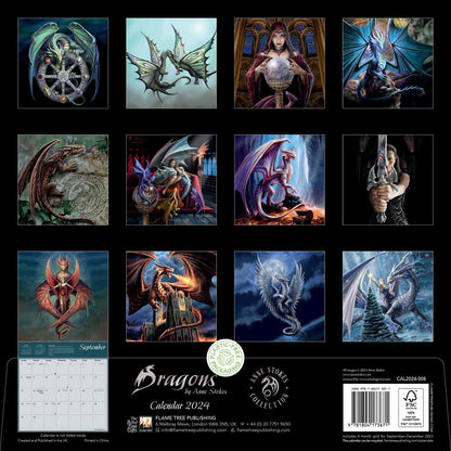 Dragons by Anne Stokes Wall Calendar 2024 (Art Calendar)