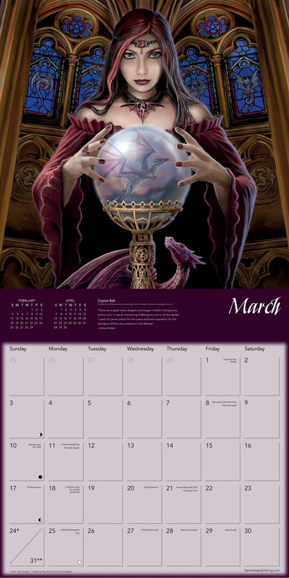 Dragons by Anne Stokes Wall Calendar 2024 (Art Calendar)