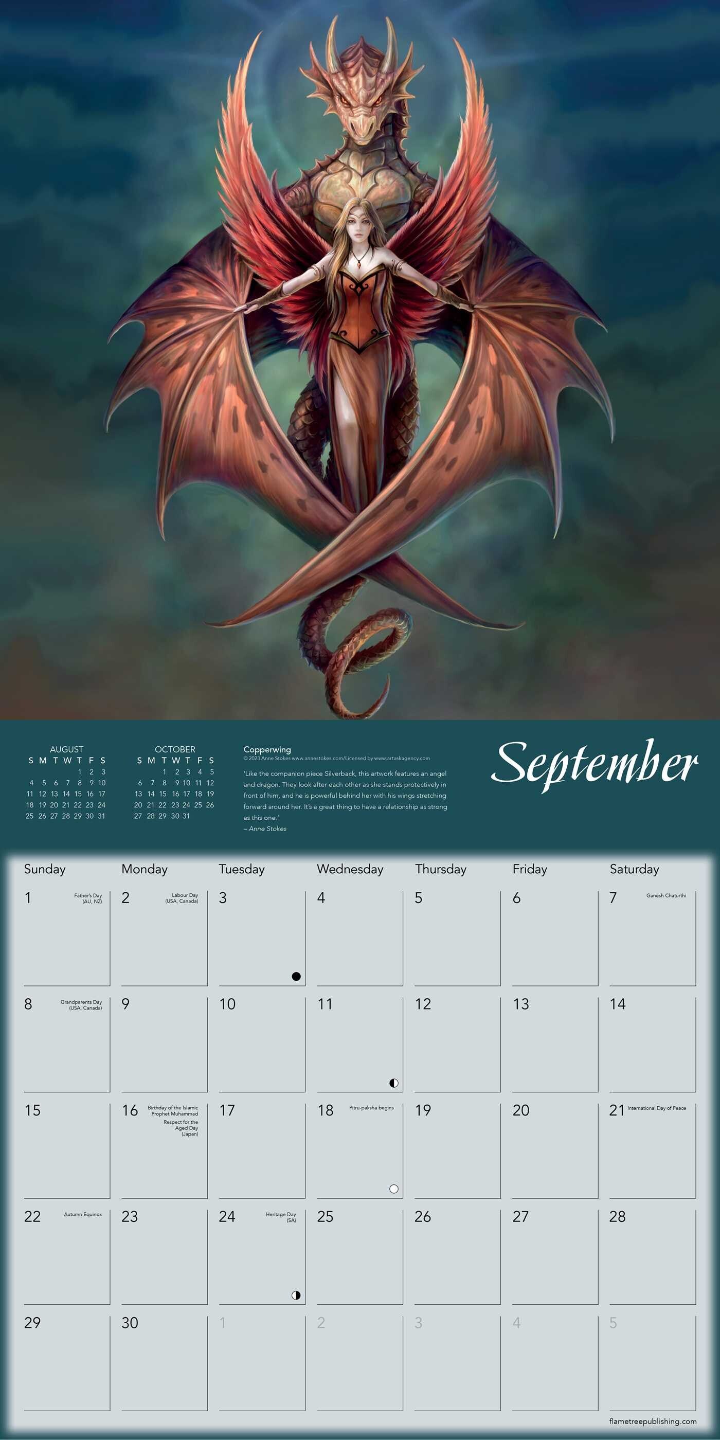 Dragons by Anne Stokes Wall Calendar 2024 (Art Calendar)
