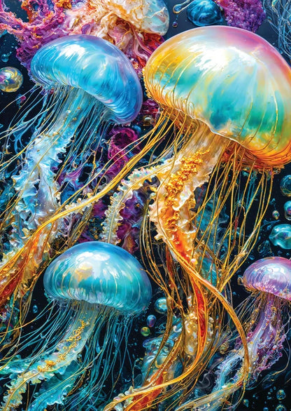 Jellyfish Glow From Pink Monkey, 1000 Piece Puzzle