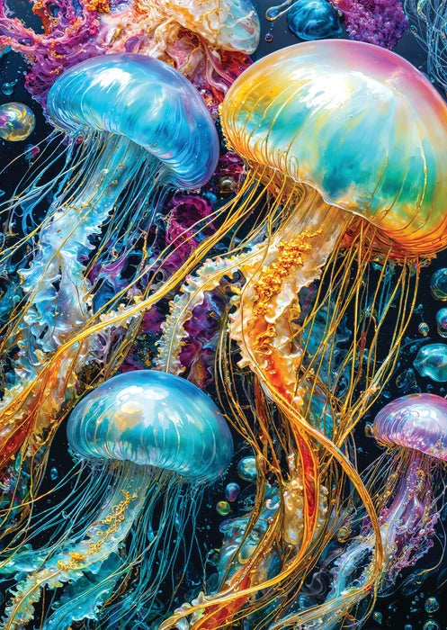 Jellyfish Glow From Pink Monkey, 1000 Piece Puzzle
