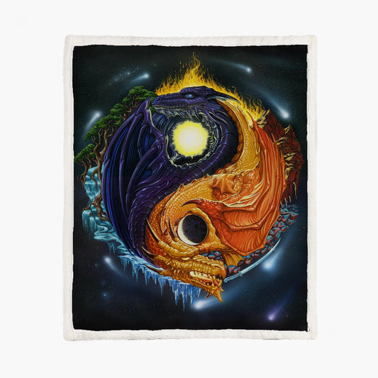 Yin Yang Dragon by Ed Beard Jr. Fleece Blanket