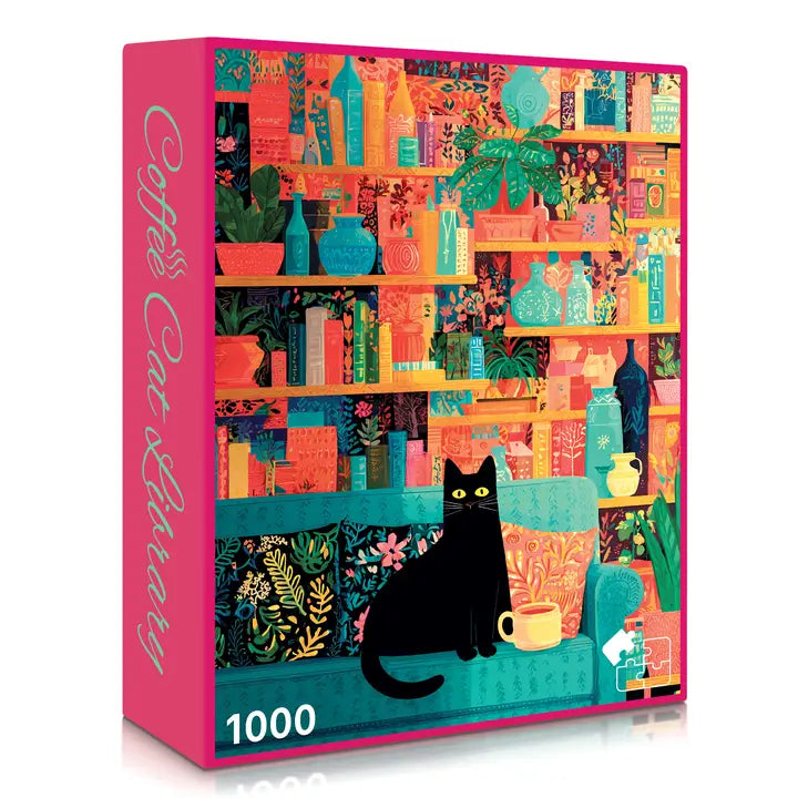 No. 12 - Coffee Cat Library, 1000 Piece Puzzle