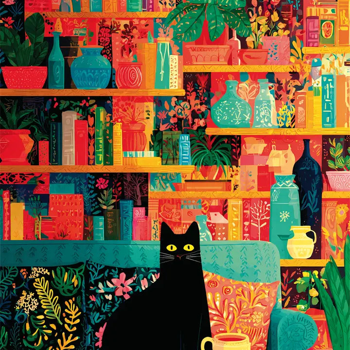 No. 12 - Coffee Cat Library, 1000 Piece Puzzle