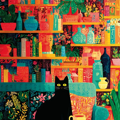 No. 12 - Coffee Cat Library, 1000 Piece Puzzle