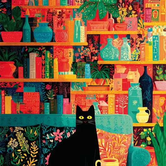 No. 12 - Coffee Cat Library, 1000 Piece Puzzle